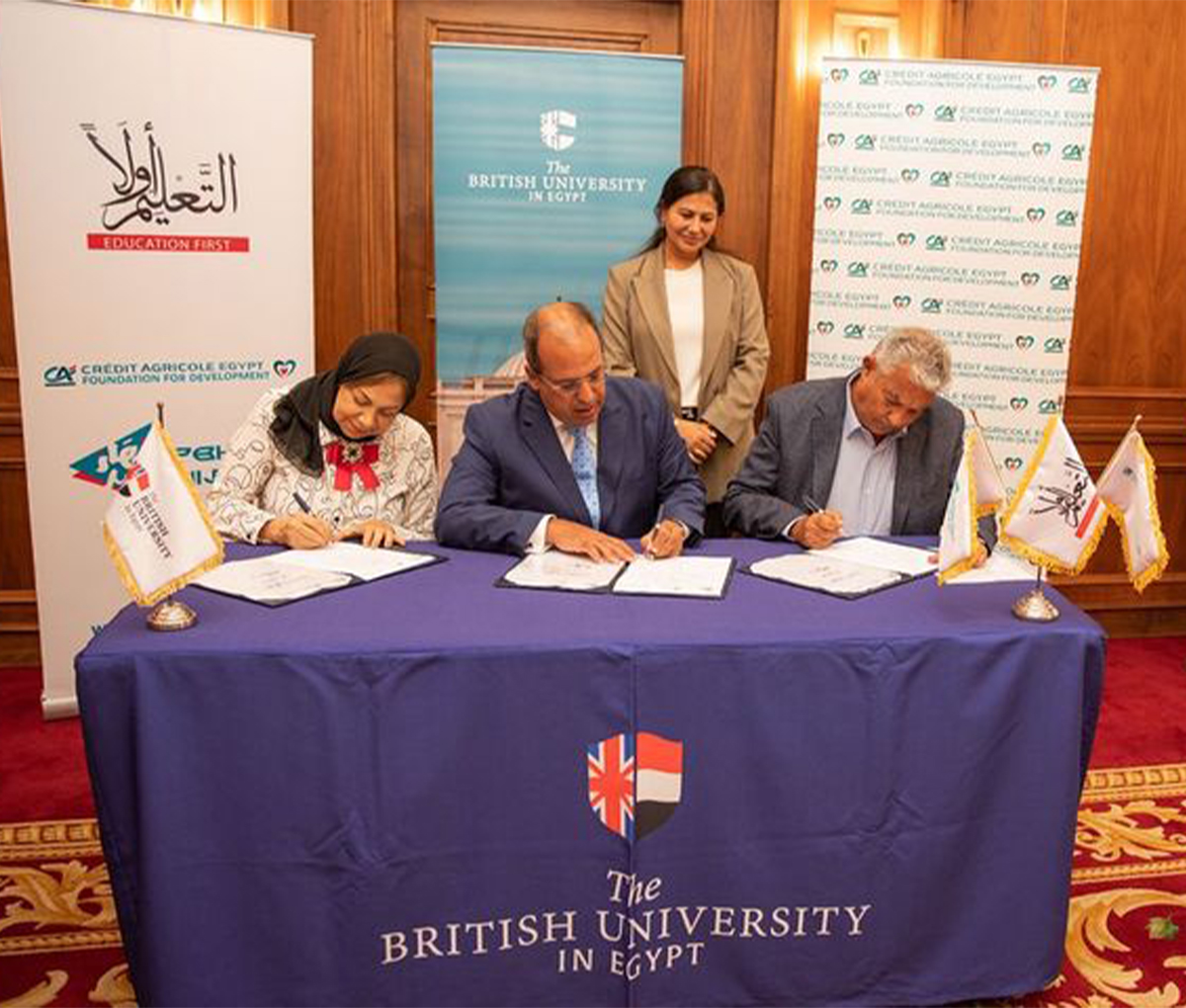 Crédit Agricole Egypt Foundation for Development & Education First Foundation sign Cooperation Protocol with BUE